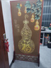 斯丽凯新中式入户屏风隔断客厅玄关现代简约布艺办公室双面简易实木座屏 画面1 70cm宽*180cm高 实拍图
