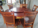 帕芭莎（PABUSIOR）【严选正品】欧式餐桌实木美式餐桌家用1.5米餐桌椅组合大圆桌1.8 1.5m 餐桌+6椅   （送转盘） 实拍图