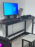 馨美凯电脑桌台式家用简易书桌办公桌简约现代工作台租房卧室学习写字桌 【单桌1.6cm厚桌面】黑架+碳纤色 长140cm*宽40cm*高74cm 实拍图