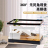 Barbarous Growth乌龟缸家用带晒台爬台生态亚克力饲养箱造景水循环客厅造景小鱼缸 裸缸+十件大礼包【爬友推荐】 PET材质30*18*18【高清透白】 武士黑【热卖推荐】 实拍图