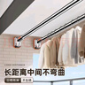 睦歌（MUGE）免打孔伸缩晾衣杆晾衣架窗帘杆衣柜挂衣杆卫生间不锈钢隔断浴帘杆 银色2.36-3.4米【32不锈钢管径】 实拍图