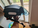 Andes HELMET3c认证电动摩托车头盔男四季女士夏季头盔安全帽四季通用夏天半盔 黑速【3C款无镜】+赠透明长镜 均码 实拍图