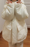 优衣库童装男童女童高性能复合连帽外套/保暖厚衣服473309 01 乳白色 130 实拍图