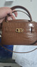 CHARLES&KEITH鳄鱼纹凯莉包手提斜挎婚包包女包生日礼物CK2-50270880-1 Chocolate Croco巧克力鳄鱼纹色（新色） S 实拍图
