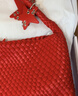 ECODAY编织托特包通勤包包女包大容量单肩手提包情人节生日礼物送女朋友 红色(大号) 实拍图