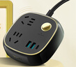 公牛（BULL）20W PD苹果快充插座/插线板/插排/排插/拖线板 复古插座 3usb+2位五孔全长1.5米GN-R602KQ骑士黑 实拍图