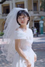 缔晶【告白气球】头纱领证求婚新娘头饰拍照表白装饰白色头纱儿童头纱 蝴蝶结头纱发夹款 实拍图