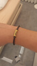 周大福男款 不锈钢扣手绳皮绳配件 18.75cm  YB21 实拍图