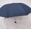 天堂 加大雨伞三折 晴雨两用商务伞经典格纹10骨大雨伞男女 藏青 实拍图
