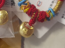 中国黄金（CHINA GOLD）足金小胖福手链男女孩金坨坨长命锁编织手绳周岁生日礼物送宝宝 胖福金坨+金珠【红绳】约0.3g 实拍图