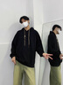 宾迪肯（BINDIKEN）600g美式重磅卫衣男装春秋季潮牌青少年连帽学生日系外套2025新款 茶绿色（常规款） L（120-145斤） 实拍图