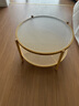 竹庭日式圆形实木藤编玻璃茶几客厅家用小户型简约现代沙发边几小茶桌 寻觅圆形大茶几【原色】 实拍图