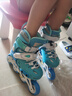 乐秀（ROADSHOW）轮滑鞋儿童溜冰滑冰鞋可调男女童专业轮滑鞋6-12岁初学RX1S滑轮鞋 【锁轮款】蓝色R8套装送礼包 S 小码(28-31适合2-5岁) 实拍图
