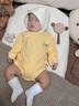 爱宝适婴儿包屁衣秋冬德绒睡衣三角哈衣新生儿打底连体衣黄色T251 66cm 实拍图
