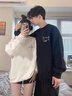 秋冬季加绒加厚卫衣男ins潮宽松男女学生保暖圆领长袖上衣外套1/2 草书字母白+小耿鬼黑 加绒 【2件装AA】 XL 建议 120-140斤 实拍图