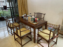 老榆木实木茶桌椅组合中式禅意家用一桌五椅茶台客厅泡茶接待桌椅 北榆木胡桃色单桌:120*70*75cm 实拍图