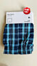 三枪男士纯棉阿罗裤内裤男宽松平角裤全棉大码男睡裤夏家居裤[4条装] 红藏格+湖蓝格+小蓝格+小灰格 4条 3XL 实拍图