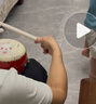 音域（RANGE）十二生肖牛皮鼓儿童玩具宝宝羊皮鼓敲打幼儿园手拍羊皮鼓 生肖兔 实拍图