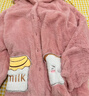 都市丽人内衣女睡衣套装秋冬珊瑚绒米粒绒连帽开衫厚保暖绒类家居服2H2108 实拍图