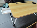 明智一凡宿舍笔记本电脑桌家用床上小桌子作业桌书学生可折叠桌懒人小桌板 60cm胡桃【卡槽杯托抽屉】豪华款 实拍图