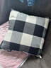 海澜之家（HLA）棉麻抱枕靠枕轻奢超柔简约靠背垫客厅靠枕套含芯纯色靠包沙发靠垫 条格 灰白大格 枕套+枕芯【45*45cm】 实拍图