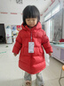 保姆鹅  【风墙】儿童羽绒服宝宝中长款护脸加厚外套保暖童装[NG2664] 中国红 110 实拍图