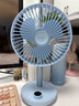 SOLOVE素乐F21桌面风扇可摇头空气循环扇便携式USB充电夏季家用办公室空调伴侣户外台式大风力小电扇 蓝 实拍图