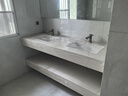 轻奢高级岩板热弯一体盆浴室柜组合卫浴柜洗手池卫生间新款可定制 120cm岩板热弯一体盆+智能全镜柜 实拍图