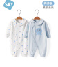 舒贝怡2件装婴儿衣服新生儿连体衣儿童哈衣宝宝纯棉爬爬服春秋款蓝 80CM 实拍图