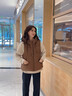 鸭鸭（YAYA）连帽羽绒马甲女短款2025新款韩版宽松直筒咖色时尚百搭 黑色 M 实拍图