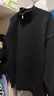 罗蒙（ROMON）针织衫男士春秋休闲宽松落肩开衫毛衣立领上衣外套男ST10 黑色2XL 实拍图