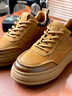 皓顿（HAUT TON）复古真皮板鞋男2025新款厚底增高鞋男百搭户外休闲鞋子工装鞋 卡其色 41 -适合运动鞋42码 实拍图