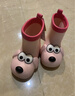 幸福玛丽（Cheerful Mario）大眼狗儿童雨靴防滑防水2025新款男童水鞋宝宝雨鞋粉色内长19cm 实拍图