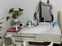 梳妆台卧室一体柜小户型化妆桌斗柜实木岩板化妆台可收纳化妆柜 白100cm桌+柜+云朵镜+花瓣椅 实木【六斗柜】岩板台面 实拍图