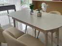左客左家（ZUOKEZUOJIA）岩板餐桌可伸缩折叠法式家用小户型奶油风抽拉式圆桌餐桌椅组合 伸缩餐桌+4把贝壳椅（现货闪发） 实拍图
