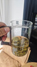 泥也喝绿茶杯月牙玻璃木柄泡茶杯耐高温防烫手带过滤大容量家用办公杯 实拍图