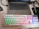 银雕K600键盘彩包升级版 复古朋克键帽 机械手感 游戏背光电竞办公 USB接口 白粉混光键盘 实拍图