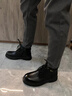 七匹狼男鞋冬季加绒马丁靴男款高端真牛皮工装鞋加厚高帮百搭男士休闲鞋 黑色 （四季款） 42 (260mm) 【皮鞋码 宽松版型】 实拍图