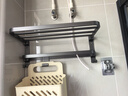 潜水艇（Submarine）枪灰色太空铝毛巾架免打孔卫生间置物架浴室洗澡间厕所卫浴浴巾架 【轻奢枪灰】双折叠浴巾架-50cm 实拍图