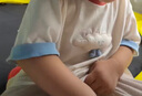 迷你巴拉（minibala）男童女童短袖T恤夏季宝宝纯棉薄柔软云朵儿童上衣 奶白 110 实拍图