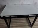 馨美凯电脑桌台式家用简易书桌办公桌简约现代工作台租房卧室学习写字桌 【单桌1.6cm厚桌面】黑架+暖白色 长100cm*宽60cm*高74cm 实拍图