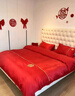 红豆家纺水洗棉结婚床上四件套刺绣提花被套家用床单被罩床笠婚庆床上用品 生生世世【亲肤细腻 可机洗】 1.8m 床笠款 四件套-被套200x230cm 实拍图