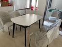 顾家家居（KUKA）岩板餐桌椅子现代简约可伸缩折叠饭桌家用餐桌椅组合7186方圆两用 7186|1.3m餐桌+折耳灰椅*6 实拍图