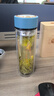 富光男女士双层玻璃杯 高硼硅玻璃304茶隔水杯子 带茶隔泡茶杯400ml 实拍图