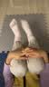 探路者（TOREAD）男女童裤子 秋冬季款童装儿童运动休闲软壳裤QAMMBN95686 糖粉 130 实拍图