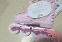 斯威（SWAY）溜冰鞋儿童男女童中小学专业轮滑鞋平花休闲滑冰旱冰鞋成人直排轮 【锁轮款】粉+一体支架 M (适合6-12岁)日常鞋码32-36 实拍图
