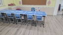 晶霄儿童学习桌椅套装作业课桌子小孩书桌写字桌学校小学生家用可升降 【校园款】双柱课桌+椅 天空蓝 实拍图