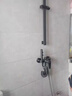 九牧全铜淋浴花洒套装浴缸卫浴简易分体式无顶喷增压花洒套装 枪灰色三挡月亮湾【方形带杆款】 实拍图