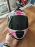 LS2情侣摩托车头盔男女机车赛车四季全盔儿童盔防雾大尾翼802 特白/粉红摩擦 L(建议53-54头围) 实拍图