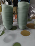 加厚茶杯杯一次性杯子可降解茶杯家用办公便携稻壳环保一次性茶杯 一次性功夫茶杯-翡翠绿-50只/包 实拍图
